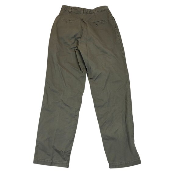 Dockers Women's Classic Khaki Pants Size 6/31M Olive Green Pleated Straight Vint - Picture 2 of 12